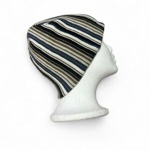Striped knit acrylic beanie